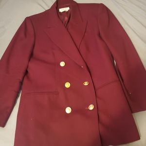Burgundy Wool Blazer/Overcoat